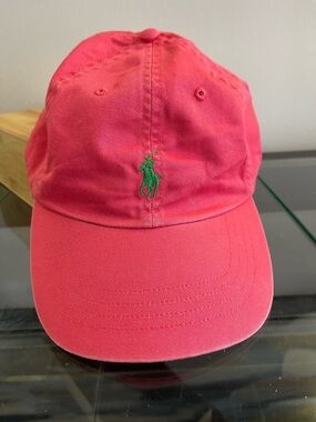 Polo Ralph Lauren coral Classic Polo Cap with Green Pony